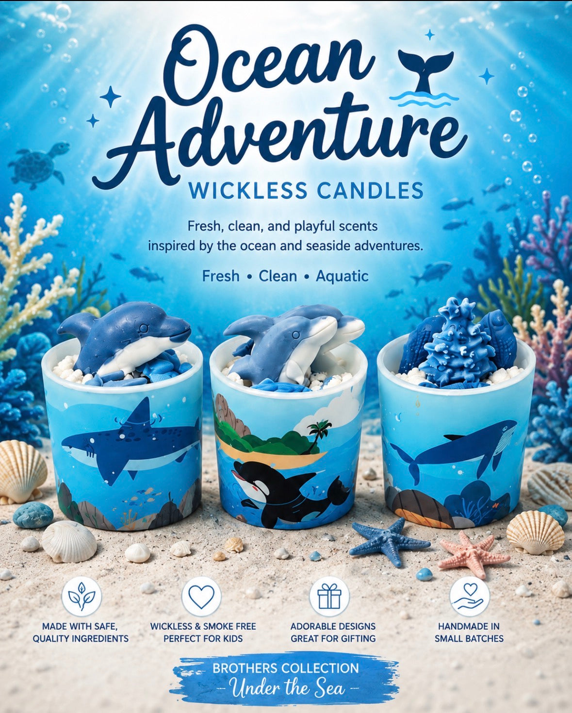 Ocean Adventure 2-in-1 Wickless Candle